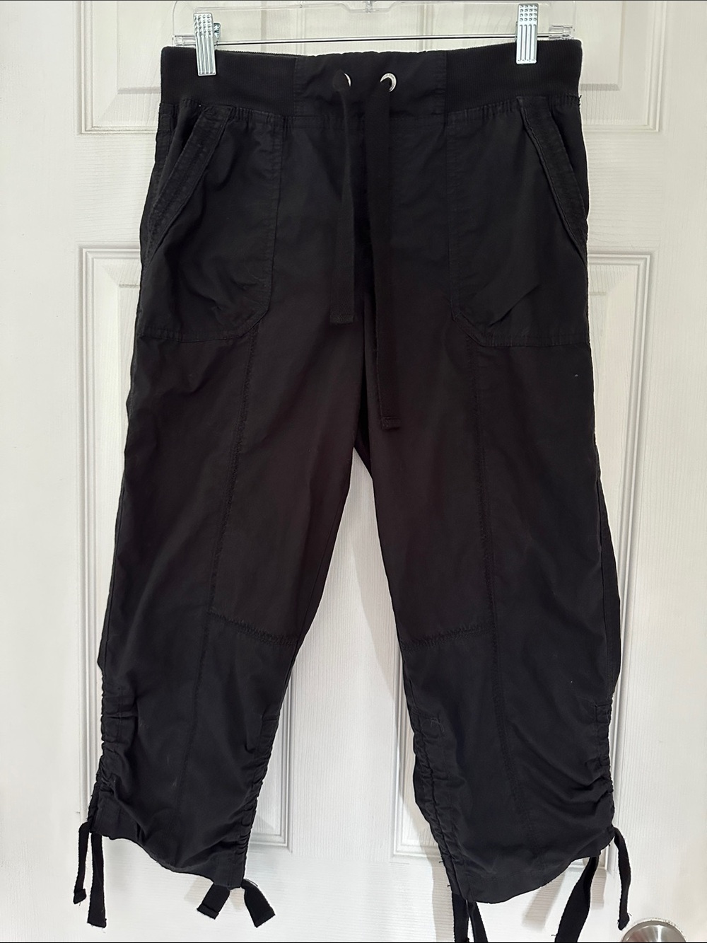 Calvin Klein Performance Black Drawstring Cropped Capris